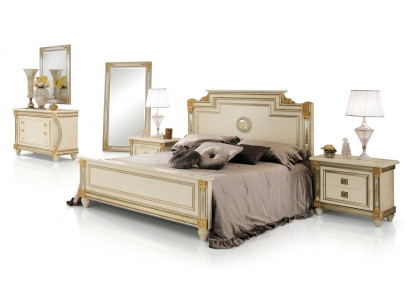 Łóżko 2x Stolik nocny Design Sypialnia Classic 3-częściowy. Luksusowy zestaw łóżek Meble