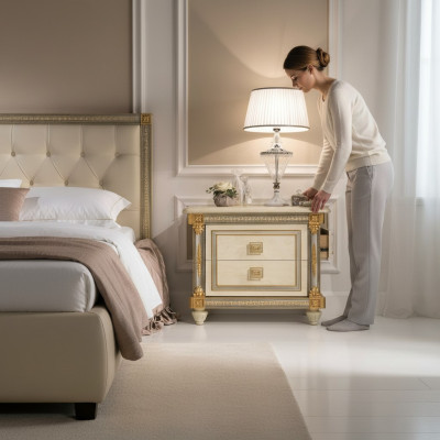 Design Stolik nocny konsola Side stoły Sleep Pokój Drewno Luksusowe Konsole Nowe