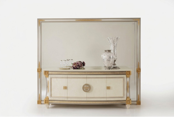 Bufet Kredens Kredens Lustro Prawdziwy Praca fizyczna Baroque Rococo arredoclassic