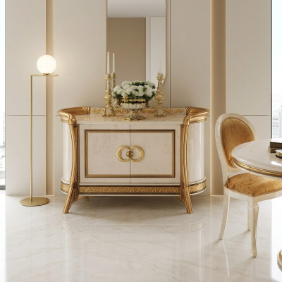 Design Meble Styl Barokowy Kredens Szafa Beżowy Luksusowe Drewno Włoskie Meble Nowość