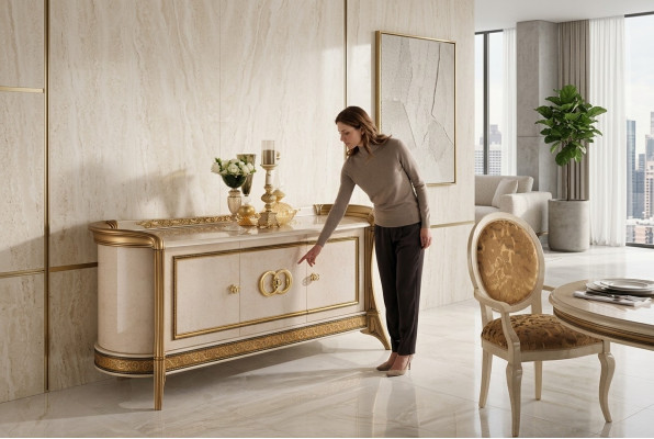 Designerska komoda Kredens Kredens Komody Półka Drewno Szafa Włochy Nowość