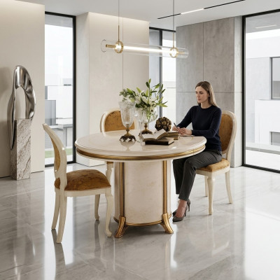 Okrągły Stół obiadowy Designer Stół obiadowy Design Tabela Drewno jadalnia stół do salonu Okrągłe