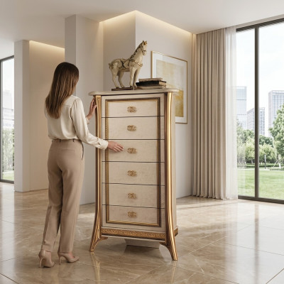 Design Kredens Szafa Luxus Drewno Komody Szafki Półka Szafka wysoka Meble