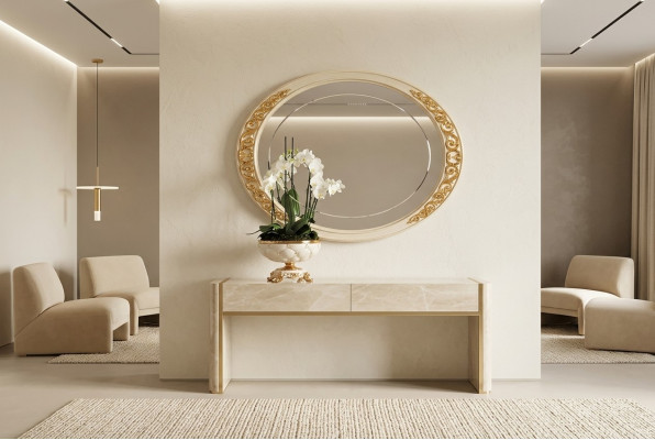 Design Lustro lustro ścienne oryginalne Drewno Rama Lustro wiszące Luxury Meble Baroque