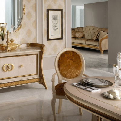 Krzesło Design Salon jadalnia Drewno Krzesła Podkładka Podłokietnik arredoclassic