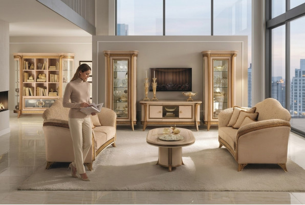 Włoskie Meble Sofa Ustawić Grupa Classic Siedziba Obcios 3+3 miejsce do siedzenia