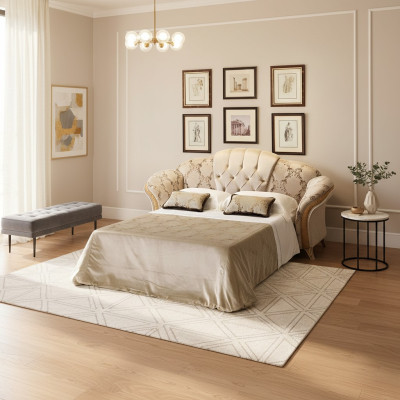 Sofa 3 miejsce do siedzenia Sofa z funkcją łóżka włókienniczego Material Meble Podkładka arredoclassic