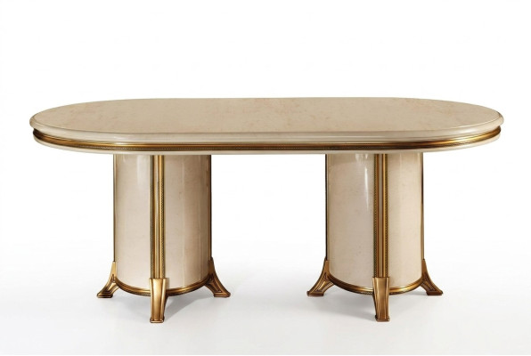 jadalnia Salon Klasyczny Beż arredoclassic Stół obiadowy Design Drewno Tabela