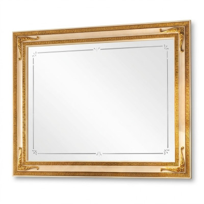 Klasyczna lśniąca ściana drewniana rama Lustro Meble Złoto 170x110 Drewno Rama Ściana