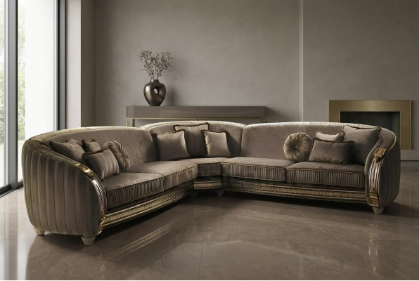 Sofa Sofa skórzana w kształcie litery L kanapa Żywy krajobraz Ustaw Design Narożnikowa kanapa arredoclassic