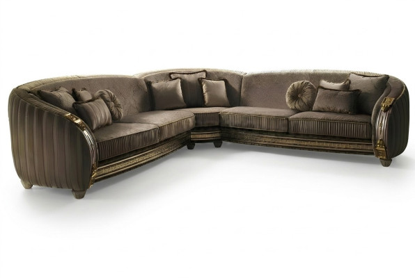Sofa Sofa skórzana w kształcie litery L kanapa Żywy krajobraz Ustaw Design Narożnikowa kanapa arredoclassic