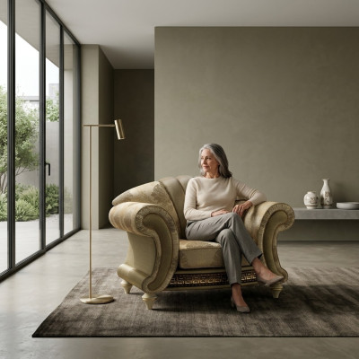 Design Fotel Włókienniczy Luksusowa Kanapa Telewizyjna 1 miejsce siedzące Sofa Relaks Podkładka Lounge Nowość