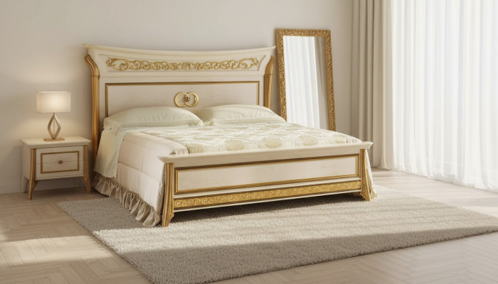Łóżko Design Luksusowe podwójne łóżko hotelowe Sleep Pokój 180x200 arredoclassic Meble