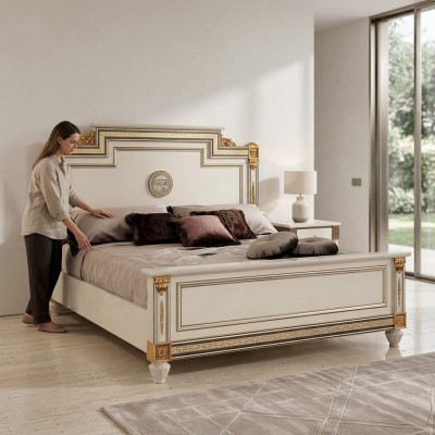 Luksusowa Sypialnia Łóżko Podkładka Design Luksusowe Dwuosobowe łóżko Hotelowe Kingsize Łóżko