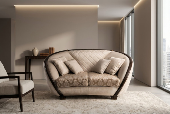 Salon Material Kanapa Sofa 2 miejsce do siedzenia Designerskie Kanapy Kanapa Beżowa Włókienniczy Podkładka
