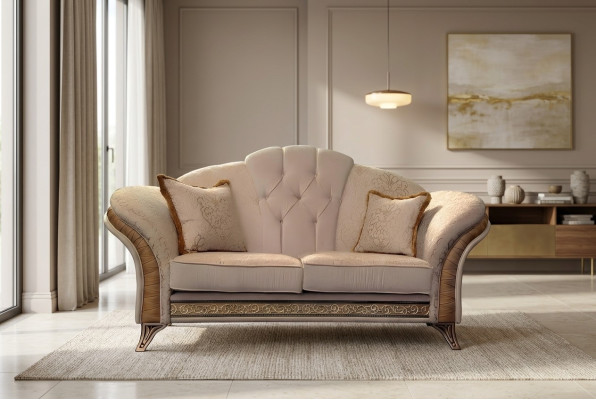 Sofa 2 miejsce do siedzenia Couch Design Podkładka Classic Material arredoclassic dwumiejscowa