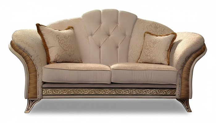 Sofa 2 miejsce do siedzenia Couch Design Podkładka Classic Material arredoclassic dwumiejscowa
