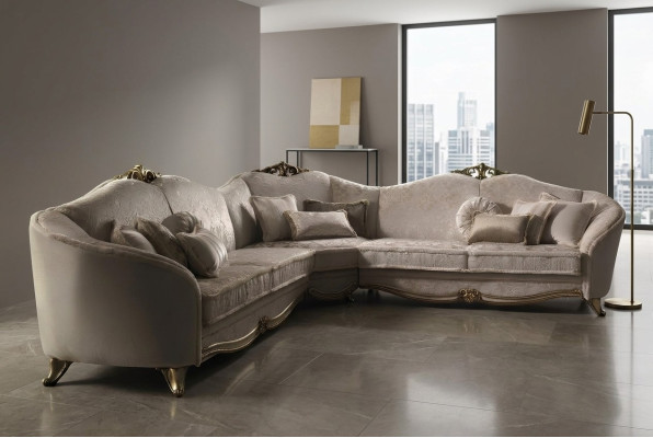 Narożnikowa kanapa Żywy krajobraz Sofa Couch L Shape Podkładka Couchen Włókienniczy arredoclassic