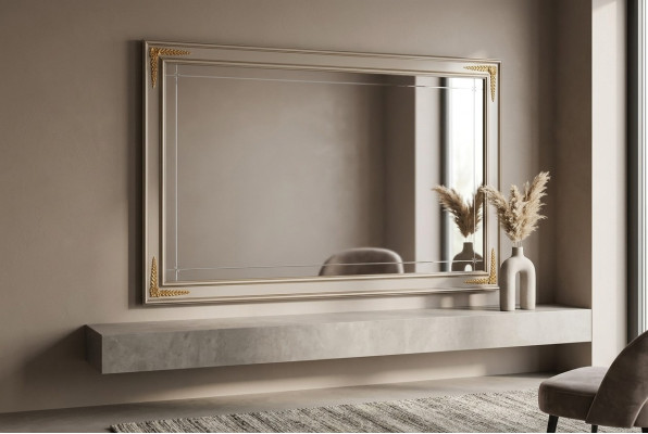 Designerski połysk ścienny w klasycznym stylu, duży, lśniący, arredoklasyczny salon