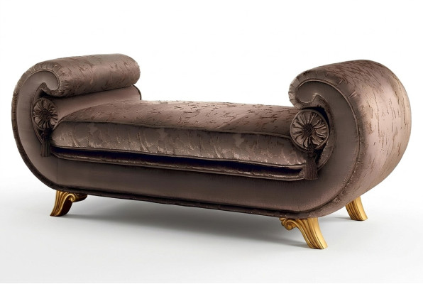 Meble do Salonu Meble Klasyczny Design Sofa Włókiennicza Brązowa Szezlong Nowość