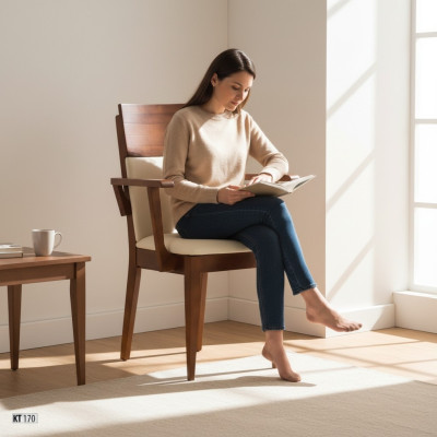 Krzesła Krzesło Fotel Podkładka Solidny Drewno Włókienniczy Drewno Fotel Skóra New Lounge