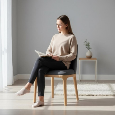 Design Krzesło Fotel Podkładka Krzesła Lounge Solidny Drewno Włókienniczy Fotel Nowy