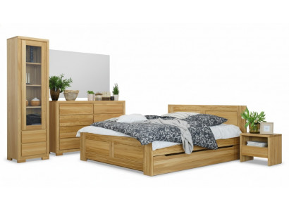 Sypialnia Meble 3 sztuki. Zestaw Łóżko Szafki nocne 2x łóżko Naturalne Drewno Solidne drewno