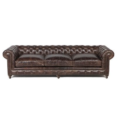 Brązowa Chesterfield Sofa Couch Podkładka Materiał Skóra Couchen Podkładka Ustawić Big XXL