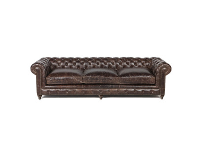 Brązowa Chesterfield Sofa Couch Podkładka Materiał Skóra Couchen Podkładka Ustawić Big XXL