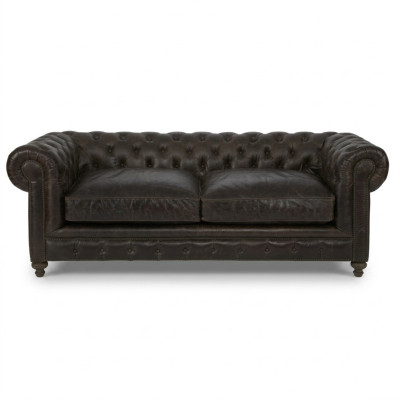 Brown Chesterfield 3-miejsce do siedzenia designerska sofa do salonu 3-osobowa