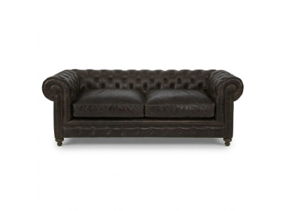 Brown Chesterfield 3-miejsce do siedzenia designerska sofa do salonu 3-osobowa
