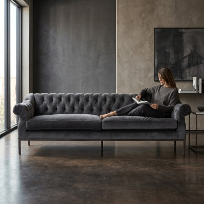 Chesterfield Sofa Couch Podkładka Materiał Deko Skóra Couchen Podkładka Ustawić