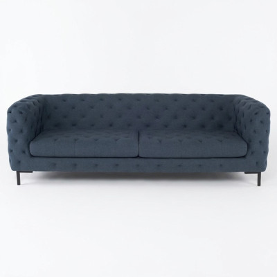 Szare Nowoczesne 3-miejsce do siedzenia w Chesterfield Living Room Stylowa Kanapa