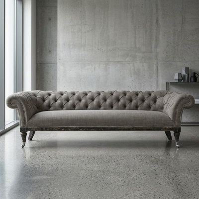 Chesterfield Sofa Couch Podkładka Materiał Skóra Couchen Podkładka Ustawić 4-osobowa