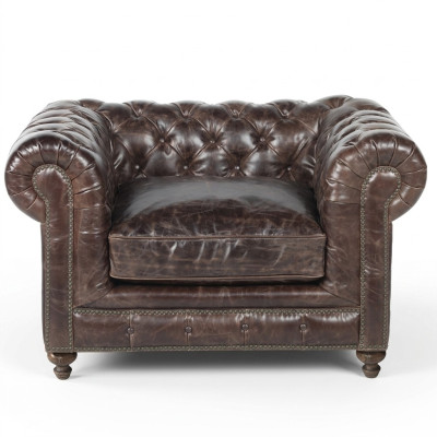 jvmoebel ® - Sofa z skóry - Brązowy fotel tapicerowany - Jednoosobowy zestaw mebli do salonu