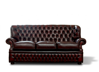 Brown Chesterfield 3-miejsce do siedzenia w designerskiej kanapie do salonu w stylu Antyka