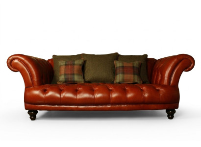 Brązowa Skóra Chesterfield Sofa Kanapa Podkładka Materiał kanapy Ustawić 3 miejsce do siedzenia Nowe