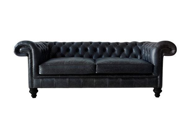 Designerska szara Chesterfield 3-miejsce do siedzenia, luksusowa kanapa do salonu