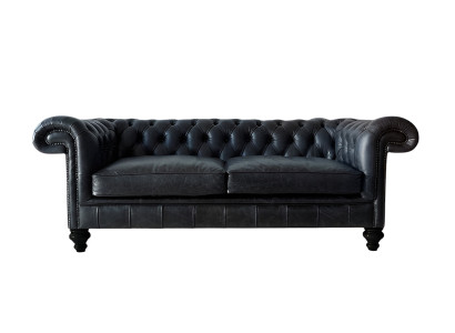 Designerska szara Chesterfield 3-miejsce do siedzenia, luksusowa kanapa do salonu