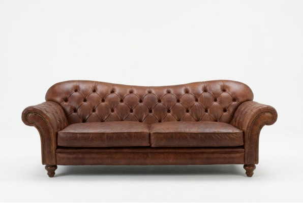 Luksusowa Kanapa do Salonu Chesterfield Brązowa Sofa Siedziba Podkładka Włókienniczy Kanapy Nowe