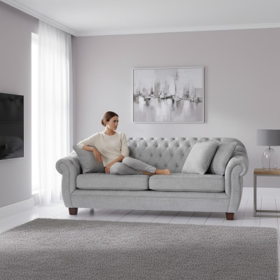Chesterfield Sofa Couch Podkładka Materiał Kanapy Podkładka Ustawić 3-osobową