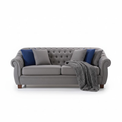 Materiał Chesterfield Podkładka trzyosobowa kanapa do salonu Włókienniczy projekt