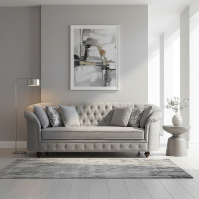Chesterfield Sofa Couch Podkładka Materiał Skóra Couchen Podkładka Ustawić 3-osobową