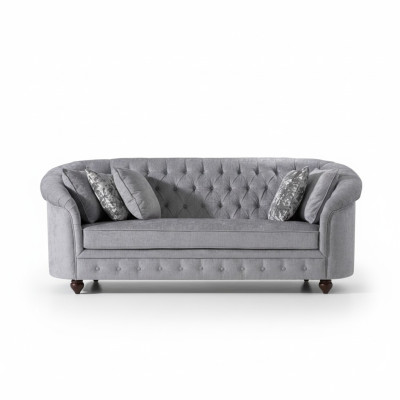 Chesterfield Sofa Couch Podkładka Materiał Skóra Couchen Podkładka Ustawić 3-osobową