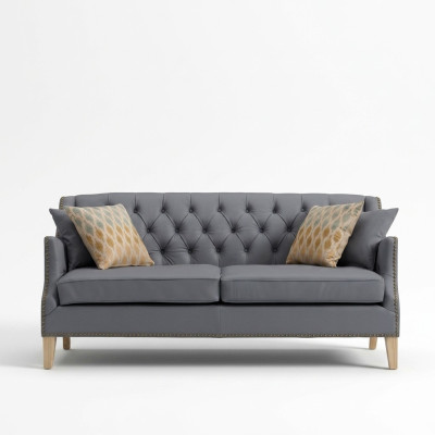 Tapicerka szara Chesterfield Sofa biurowa Kanapa recepcyjna Skóra Tekstylia Nowe jvmoebel ®
