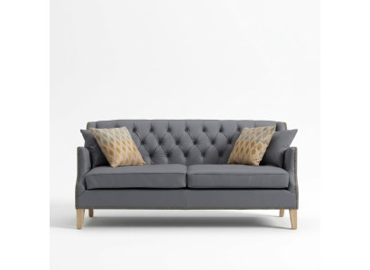 Tapicerka szara Chesterfield Sofa biurowa Kanapa recepcyjna Skóra Tekstylia Nowe jvmoebel ®