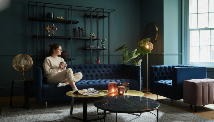 Chesterfield Sofa Couch Podkładka Materiał Skóra Couchen Podkładka Ustawić 4 miejsce do siedzenia