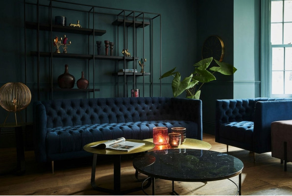 Chesterfield Sofa Couch Podkładka Materiał Skóra Couchen Podkładka Ustawić 4 miejsce do siedzenia