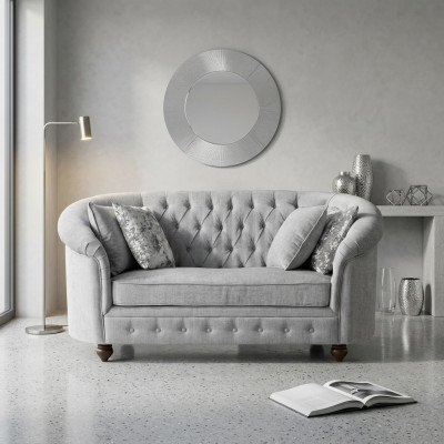 jvmoebel ® - Meble wiejskie, sofa designu - Chesterfield, szary, tkanina, nowe.