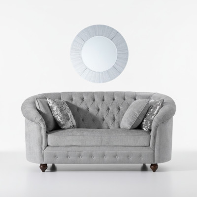 jvmoebel ® - Meble wiejskie, sofa designu - Chesterfield, szary, tkanina, nowe.